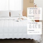 sunflower 100% Cotton Shell Queen Duvet Insert, White Down Alternative Cotton Comforter, All Season Lightweight 8 Corner Tabs & Soft & Breathable & Noiseless, Thick Version