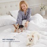 sunflower 100% Cotton Shell Queen Duvet Insert, White Down Alternative Cotton Comforter, All Season Lightweight 8 Corner Tabs & Soft & Breathable & Noiseless, Thick Version