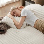 Bedsure Fluffy Comforter Cover Set - Ultra Soft Plush Shaggy Duvet Cover Queen Size, Warm Flannel Fleece Bed Sets for Winter, 3 Pieces, 1 Duvet Cover+2 Pillowcases (Striped Pattern, Linen)