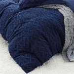 Bedsure Fluffy Comforter Cover Set - Faux Fur Duvet Cover King Size, Navy Blue Plush Quilt Cover, 3 Pieces, 1 Duvet Cover (104"x90") with Zipper Closure and 2 Pillow Shams, Comforter Not Included