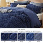 Bedsure Fluffy Comforter Cover Set - Faux Fur Duvet Cover King Size, Navy Blue Plush Quilt Cover, 3 Pieces, 1 Duvet Cover (104"x90") with Zipper Closure and 2 Pillow Shams, Comforter Not Included