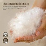 BPC Organic Down Comforter King Size Fluffy Duvet Insert for All-Season | Hotel Luxury 100% Cotton, High Fill-Power Medium Weight Feathers & Down Comforter, Ivory White, 106x90 Inches