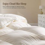 BPC Organic Down Comforter King Size Fluffy Duvet Insert for All-Season | Hotel Luxury 100% Cotton, High Fill-Power Medium Weight Feathers & Down Comforter, Ivory White, 106x90 Inches