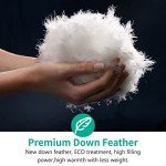 APSMILE Full/Queen Size Feathers Down Comforter Duvet Insert - Ultra-Soft All Season Down Comforter Hotel Collection Comforter, 46 Oz Fluffy Medium Warmth (90x90, White)