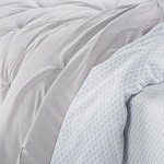 Serta Simply Clean Lightweight 7 Piece Pleated Bed in a Bag for All Season, Queen, Grey