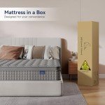 Vesgantti 12 Inch Multilayer Hybrid Queen Mattress - Multiple Sizes & Styles Available, Ergonomic Design with Memory Foam and Pocket Spring, Medium Firm Feel, Grey