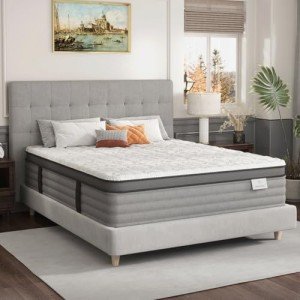Onlylucky Queen Mattress,14 Inch Premier Gel Memory Foam Hybrid Mattress, Queen Size Mattress with Individual Pocket Spring for Motion Isolation & Pressure Relief, Comfort Night Sleep, Firm Support