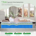 Onlylucky Queen Mattress,14 Inch Premier Gel Memory Foam Hybrid Mattress, Queen Size Mattress with Individual Pocket Spring for Motion Isolation & Pressure Relief, Comfort Night Sleep, Firm Support