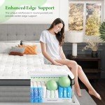 Onlylucky Queen Mattress,14 Inch Premier Gel Memory Foam Hybrid Mattress, Queen Size Mattress with Individual Pocket Spring for Motion Isolation & Pressure Relief, Comfort Night Sleep, Firm Support