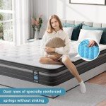 TeQsli Queen Mattress, 12 Inch Queen Mattress Hybrid, Gel Memory Foam with Queen Size Mattress in a Box & Individually Pocketed Springs for Pressure Relief