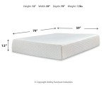 Signature Design by Ashley Queen Size Chime 12 Inch Medium Firm Memory Foam Mattress with Green Tea & Charcoal Gel