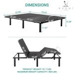 Deep Sleep Enabling Serenity Adjustable Bed Frame Full, Head & Foot Incline, 7 Adjustable Positions, Wireless Remote, Compact, Zero Gravity Lounge Bed, Electric Bed Base, Easy Assembly - Black