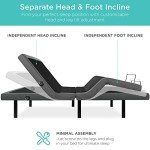 Best Choice Products Ergonomic Queen Size Adjustable Bed, Zero Gravity Base for Stress Management w/Wireless Remote Control, Massage, USB Ports