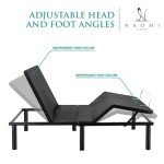 Deep Sleep Enabling Serenity Adjustable Bed Frame Full, Head & Foot Incline, 7 Adjustable Positions, Wireless Remote, Compact, Zero Gravity Lounge Bed, Electric Bed Base, Easy Assembly - Black