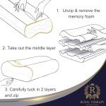 Royal Therapy Memory Foam Pillow, Queen Pillow Neck Pain Relief, Contour Pillow, Pillow for Neck and Shoulder Pain, Neck Pain Pillow, Side Sleeper Pillow, Cervical Neck Pillow, Neck Pillow Sleeping