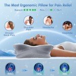 Vuteehy Cervical Neck Pillow for Pain Relief Sleeping, Neck Support Pillows for Sleeping with Cooling Pillowcase, Ergonomic Memory Foam Pillows, Contour Orthopedic Pillow for Side Back Stomach Sleeper
