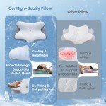 Vuteehy Cervical Neck Pillow for Pain Relief Sleeping, Neck Support Pillows for Sleeping with Cooling Pillowcase, Ergonomic Memory Foam Pillows, Contour Orthopedic Pillow for Side Back Stomach Sleeper