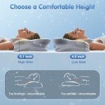 Vuteehy Cervical Neck Pillow for Pain Relief Sleeping, Neck Support Pillows for Sleeping with Cooling Pillowcase, Ergonomic Memory Foam Pillows, Contour Orthopedic Pillow for Side Back Stomach Sleeper