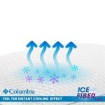 Columbia Comfort Ice Fiber Side Sleeper Down Alternative Bed Pillow - Instant Cooling 2 Sided Ice Fiber Cover - Supportive and Cozy Polyester Fiber Fill - Side Sleeper, Standard/Queen