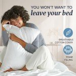 Beckham Hotel Collection King Size Memory Foam (Adjustable Fill) Bed Pillows Set of 2 - Cooling Shredded Foam Pillow for Back, Stomach or Side Sleepers