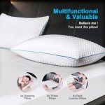 Cooling king Size Pillows Set of 2, Shredded Memory Foam Bed Pillows king Size Set of 2, Cool Cold Pillow for Side Back Stomach Sleepers, Gel Pillow Adjustable Firm Pillows Soft Pillows for Sleeping