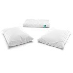 Sleepgram Bed Support Adjustable Hypoallergenic Cool Sleeping Loft Soft Pillow with Removeable Microfiber Cover, Queen Size, White (2 Pack)