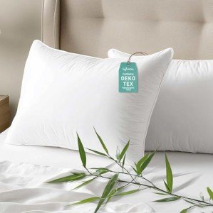 Hypoallergenic Viscose from Bamboo Soft Cooling Pillows with Down Alternative Filling, King Size set of 2, Breathable, Moisture-Wicking, Luxury Hotel Quality, Ideal for All Sleeper, Oeko-Tex Certified