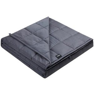 ZonLi Weighted Blanket (60''x80'', 20lbs, Queen Size Dark Grey) for Adults, High Breathability Heavy Blanket, Soft Material with Premium Glass Beads