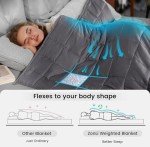 ZonLi Weighted Blanket (60''x80'', 20lbs, Queen Size Dark Grey) for Adults, High Breathability Heavy Blanket, Soft Material with Premium Glass Beads