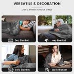 ZonLi Weighted Blanket (60''x80'', 20lbs, Queen Size Dark Grey) for Adults, High Breathability Heavy Blanket, Soft Material with Premium Glass Beads