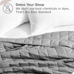 Bare Home Weighted Blanket for Adults and Kids 15lb (48" x 72") - All-Natural 100% Cotton - Premium Heavy Blanket Nontoxic Glass Beads (Light Grey, 48"x72")