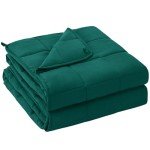 yescool Weighted Blanket for Adults (20 lbs, 60” x 80”, Dark Green) Cooling Heavy Blanket for Sleeping Perfect for 190-210 lbs, Queen Size Breathable Blanket with Premium Glass Bead, Machine Washable