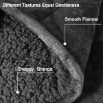 Aemicion Weighted Blankets Queen Size 20lbs for Adults,Soft Sherpa Fleece Heavy Weighted Blanket with Cozy Plush Flannel,Fluffy Warm Weighted Throw Blanket,60x80 inches,Dark Grey on Both Sides