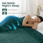 Wemore Minky Dot Weighted Blanket for Adults Queen Size 15 lb, Soft Heavy Blanket for Stress Relief and Sleep Promotion, Breathable Blanket for All-Season with Glass Beads, Dark Green 60 x 80 inches