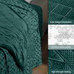 Wemore Minky Dot Weighted Blanket for Adults Queen Size 15 lb, Soft Heavy Blanket for Stress Relief and Sleep Promotion, Breathable Blanket for All-Season with Glass Beads, Dark Green 60 x 80 inches
