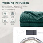 Wemore Minky Dot Weighted Blanket for Adults Queen Size 15 lb, Soft Heavy Blanket for Stress Relief and Sleep Promotion, Breathable Blanket for All-Season with Glass Beads, Dark Green 60 x 80 inches
