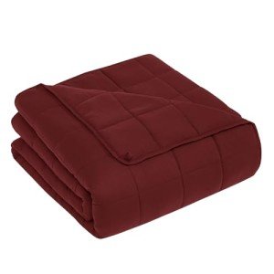 CuteKing Weighted Blanket for Adults: Weighted Blanket with Premium Glass Beads - Breathable Heavy Blanket for Comfort Sleep - Thick Blanket for Adult All Season (20lbs, 80"x87", King, Claret Red)