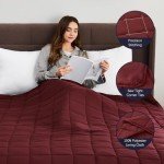 CuteKing Weighted Blanket for Adults: Weighted Blanket with Premium Glass Beads - Breathable Heavy Blanket for Comfort Sleep - Thick Blanket for Adult All Season (20lbs, 80"x87", King, Claret Red)