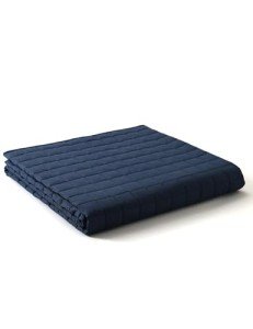 YnM Exclusive Weighted Blanket, Soothing Cotton, Smallest Compartments with Glass Beads, Bed Blanket for One Person of 140lbs, Ideal for Twin/Full Bed (48x72 Inches, 15 Pounds, Navy)