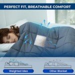 Weighted Idea Cooling Weighted Blanket Queen Size 20 lbs for Adult 60in x80in (Soft and Breathable Fabric, Dark Grey) with Premium Glass Beads