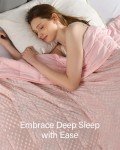 Sivio Weighted Blanket Twin 15 Pounds, Adult Weighted Blankets with Soft Minky Dots & Cozy Cooling Microfiber for Calming and Sleeping, Heavy Blanket, 48" x 72", Pink