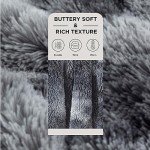 Bedsure Soft King Size Blanket for Bed, Fluffy Fuzzy Large King Blanket for Winter, Cozy Plush Sherpa Fleece Faux Fur Blanket, Thick Warm Christmas Blanket Gifts for Women, Men, 108x90, Tie Dye Grey
