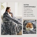 Bedsure Soft King Size Blanket for Bed, Fluffy Fuzzy Large King Blanket for Winter, Cozy Plush Sherpa Fleece Faux Fur Blanket, Thick Warm Christmas Blanket Gifts for Women, Men, 108x90, Tie Dye Grey