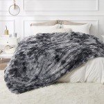 Bedsure Soft King Size Blanket for Bed, Fluffy Fuzzy Large King Blanket for Winter, Cozy Plush Sherpa Fleece Faux Fur Blanket, Thick Warm Christmas Blanket Gifts for Women, Men, 108x90, Tie Dye Grey