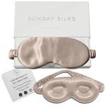Colorado Home Co Sleep Mask, Silk Eye Mask for Sleeping, Lash Extension Eye Mask for Sleeping, Travel Sleep Mask, Blackout 3D Eye Sleep Mask for Women and Men, Silk Contoured Sleep Mask Nude Champagne