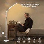 Light Therapy Lamp,10000 Lux Happy Therapy Light, Floor Sun Therapy Lamp with Remote & Touch Control & Adjustable Gooseneck for Reading/Office/Home