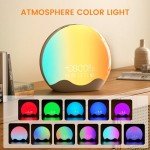 RICIAL Light Therapy Lamp, Sunlight Alarm Clock with 10,000 Lux Therapy Light, Wake Up Light with 20 Brightness & 4 Color Temperature, Dual Alarms & Snooze,11 Atmosphere Lights and Sleep Aid…