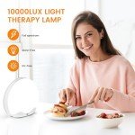 RICIAL Light Therapy Lamp, Sunlight Alarm Clock with 10,000 Lux Therapy Light, Wake Up Light with 20 Brightness & 4 Color Temperature, Dual Alarms & Snooze,11 Atmosphere Lights and Sleep Aid…