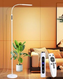 Light Therapy Lamp, 10000 Lux Sun Light Therapy Lamp with Timer Remote, UV-Free Happy Therapy Lamp, Adjustable Full Spectrum Light Therapy Floor Lamp with 10 Brightness for Reading Home Office