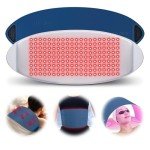 Multifunction Red Light Therapy for Face and Body, 850nm Near-Infrared Light Therapy Tool Skin Care Equipment at Home, Red Light Therapy Lamp with Leather Material, Waterproof, Blue